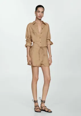 100% cropped linen shirt