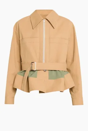 3.1 Phillip Lim Belted Flounce Utility Jacket - Khaki/ Army