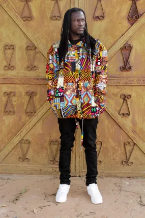 African Puffer Jacket In Patchwork