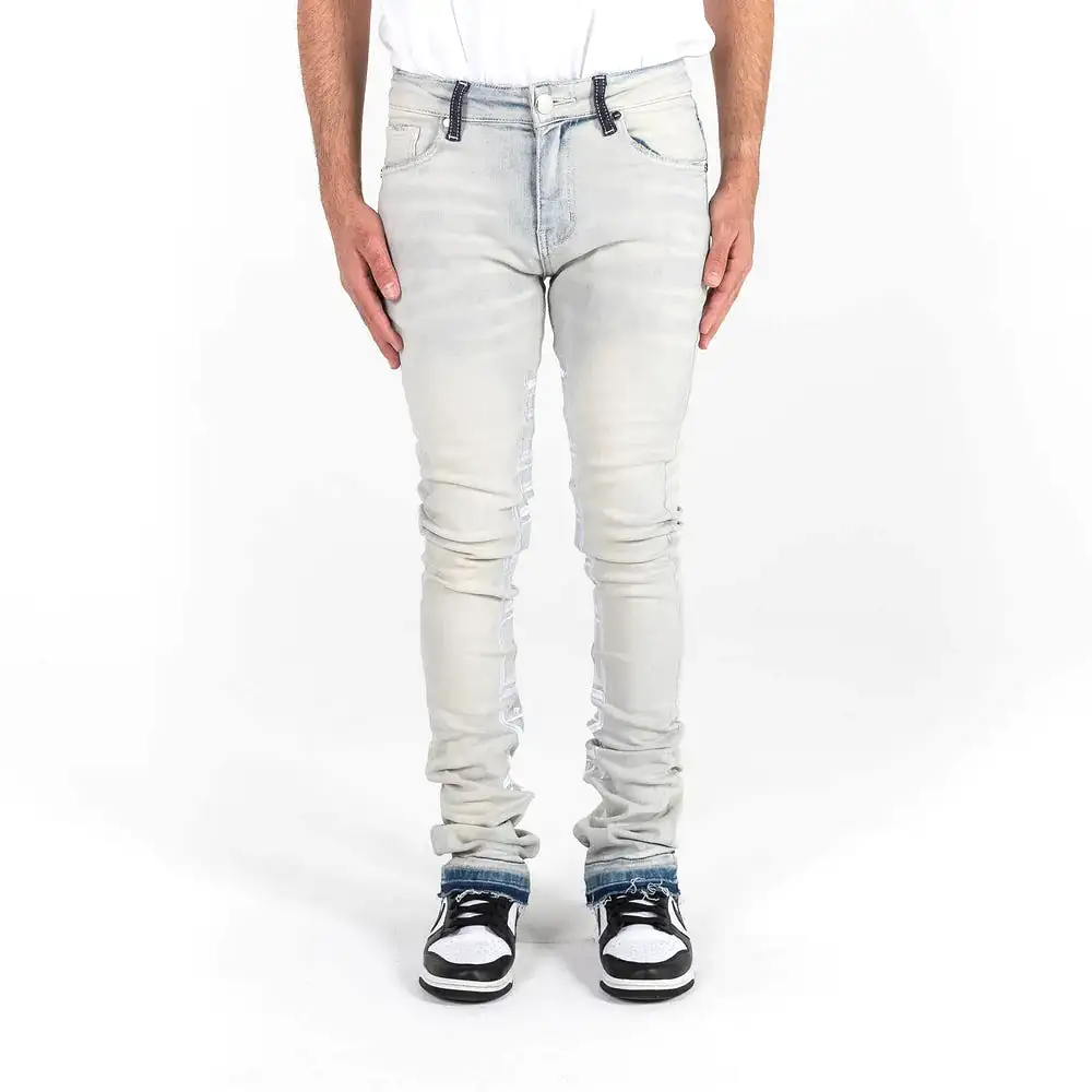 AGAINST ALL ODDS STACKED JEANS LT.WASH