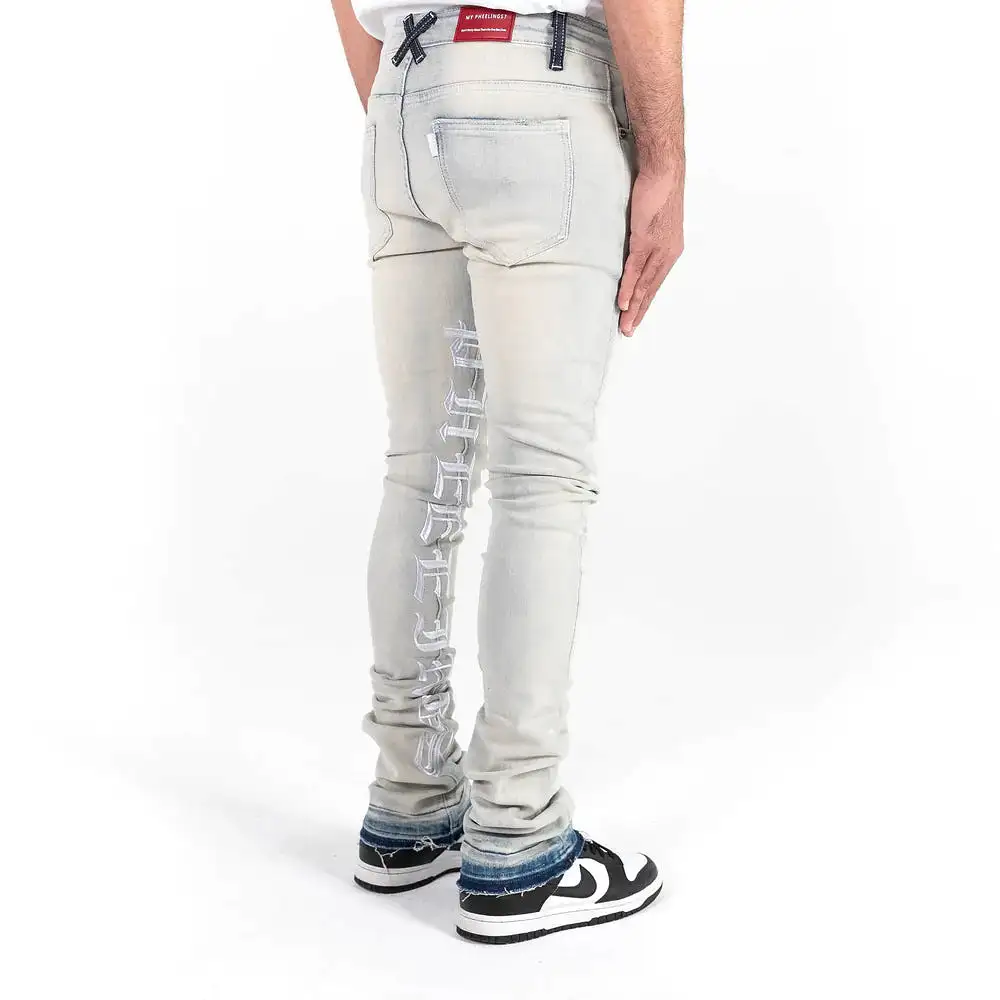 AGAINST ALL ODDS STACKED JEANS LT.WASH