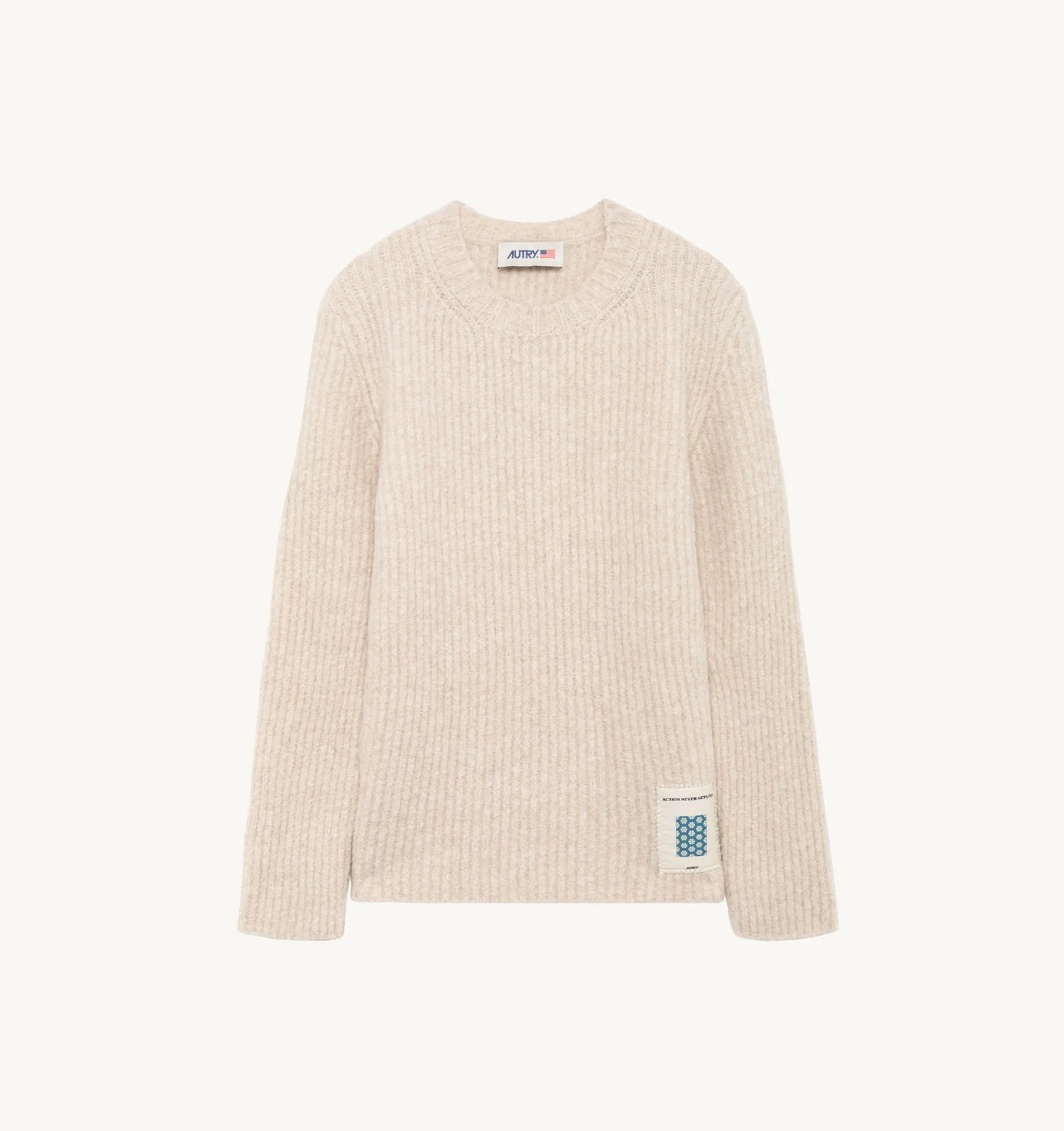 AUTRY APPAREL WOMAN  SWEATER IN WHITE FISHERMAN KNIT