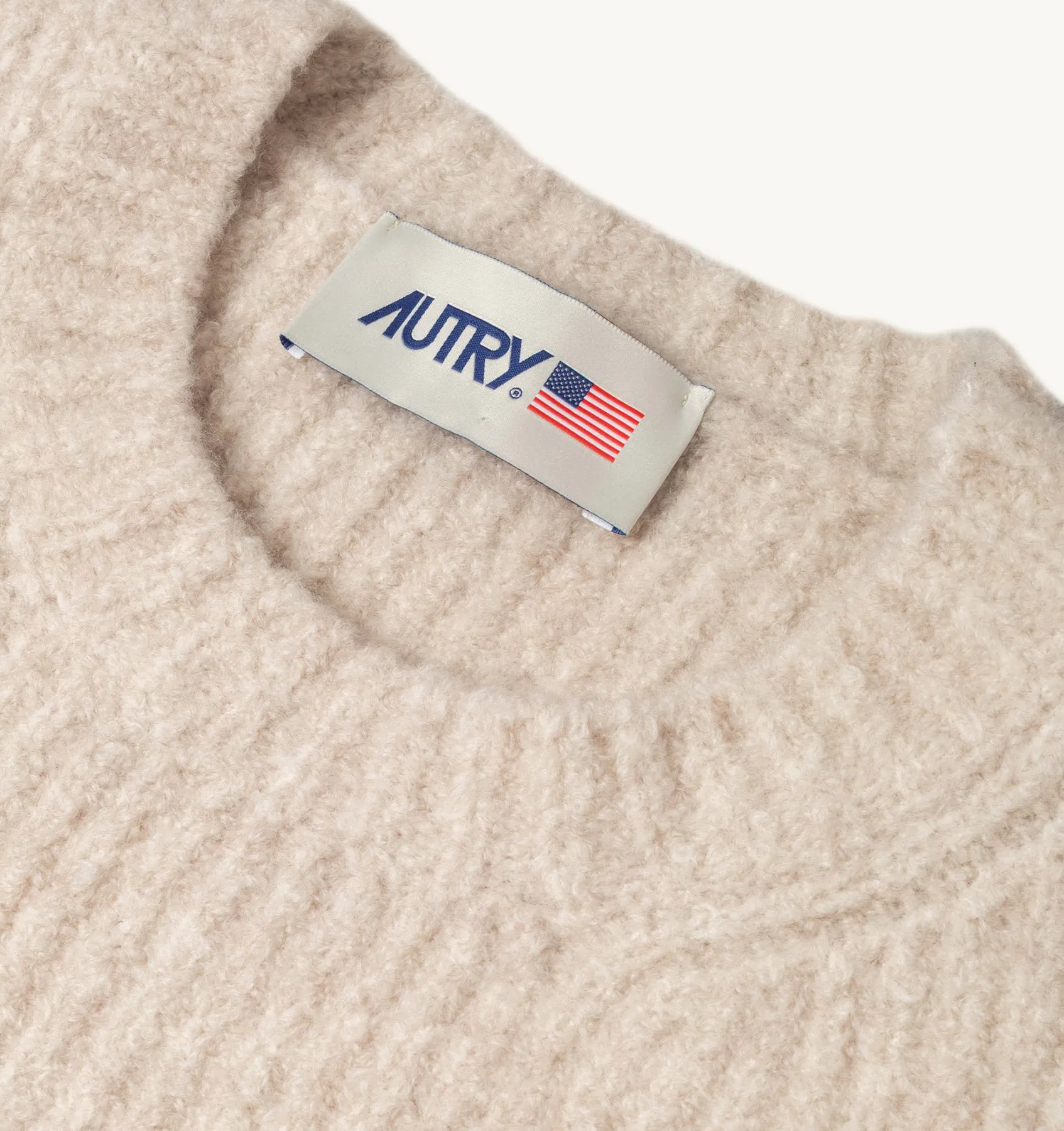 AUTRY APPAREL WOMAN  SWEATER IN WHITE FISHERMAN KNIT