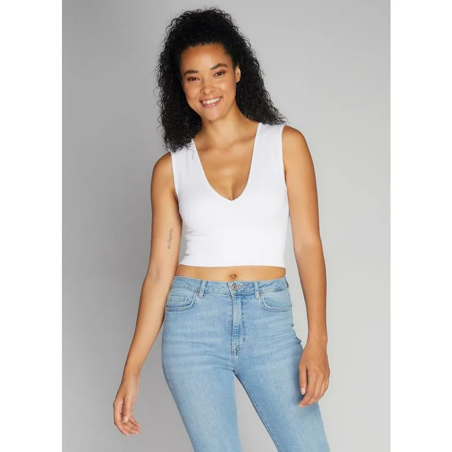 Bamboo Deep V Crop Top C