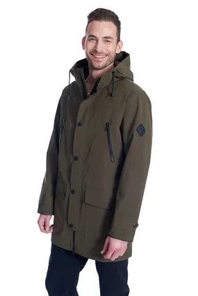 BANKS | MEN'S DRAWSTRING RAINCOAT, ARMY