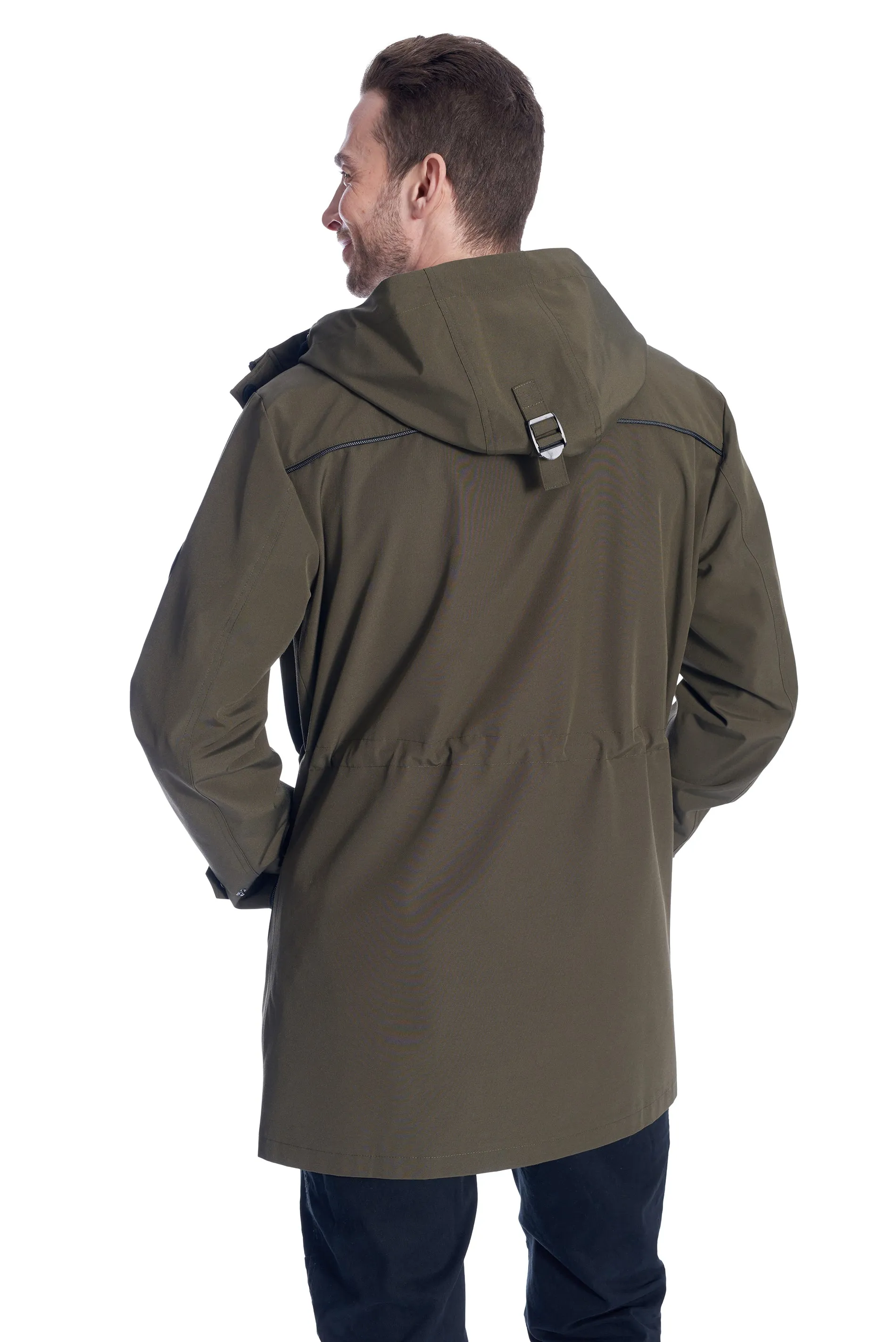 BANKS | MEN'S DRAWSTRING RAINCOAT, ARMY