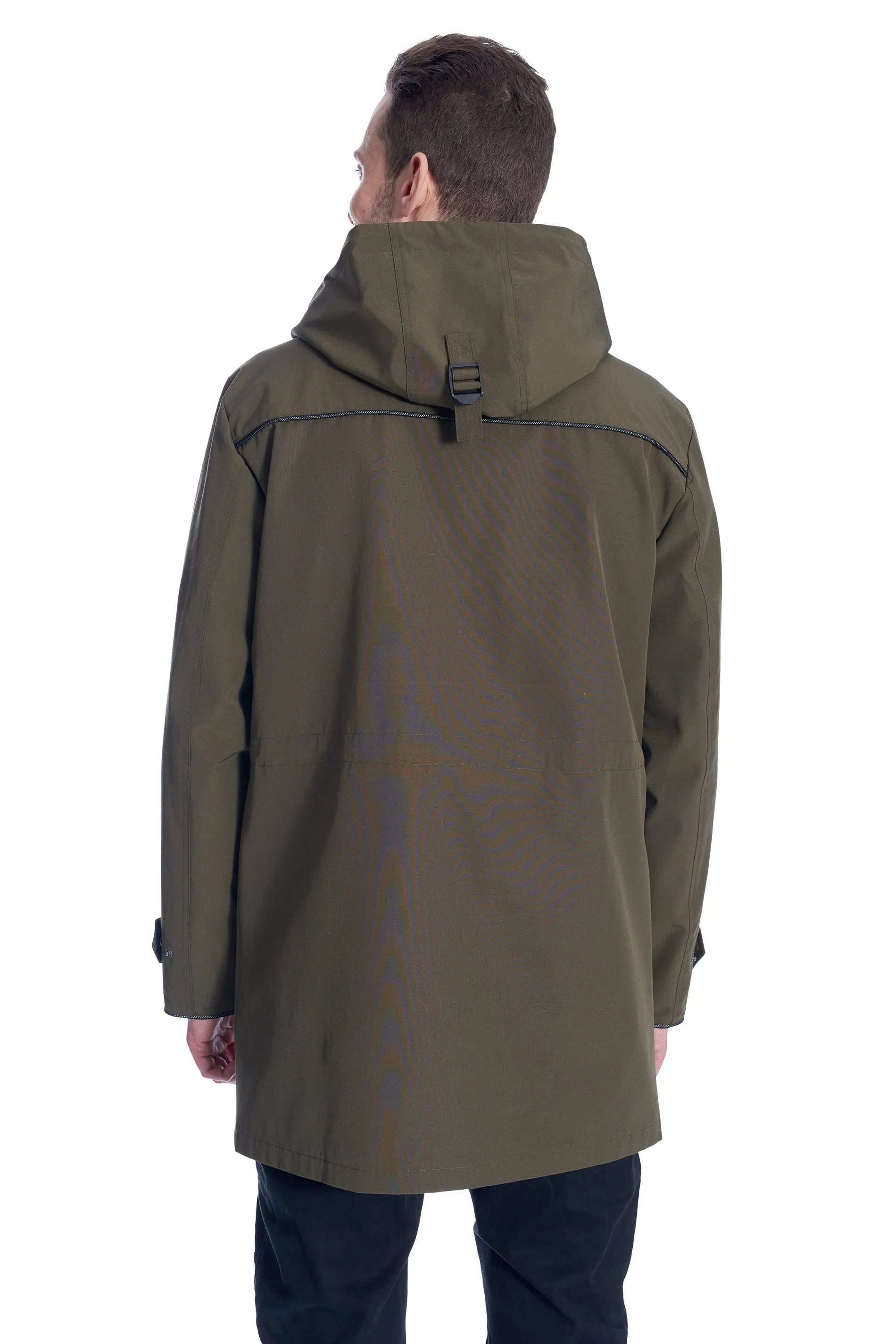 BANKS | MEN'S DRAWSTRING RAINCOAT, ARMY