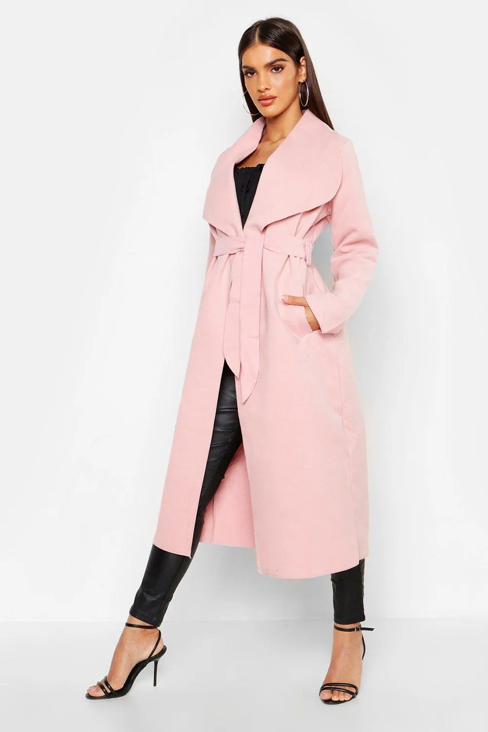 Belted Shawl Collar Coat