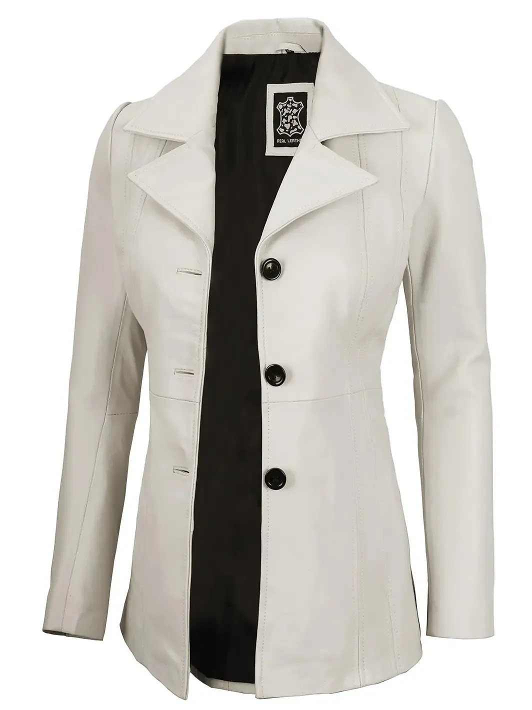 Bitonto Off White Leather Blazer