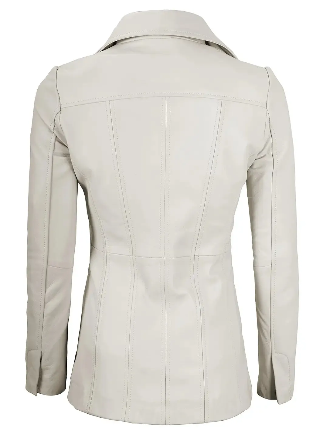 Bitonto Off White Leather Blazer