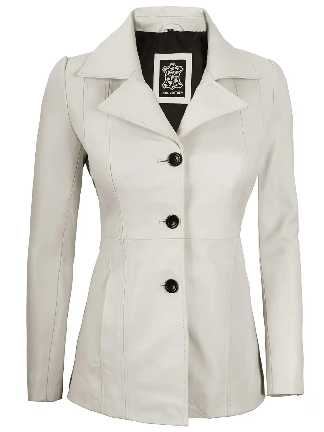 Bitonto Off White Leather Blazer