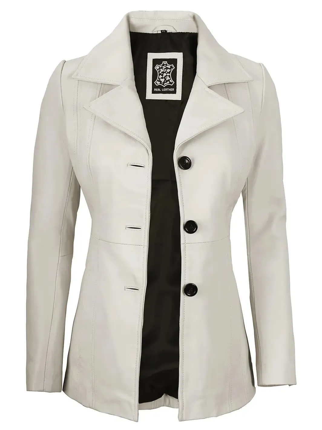 Bitonto Off White Leather Blazer