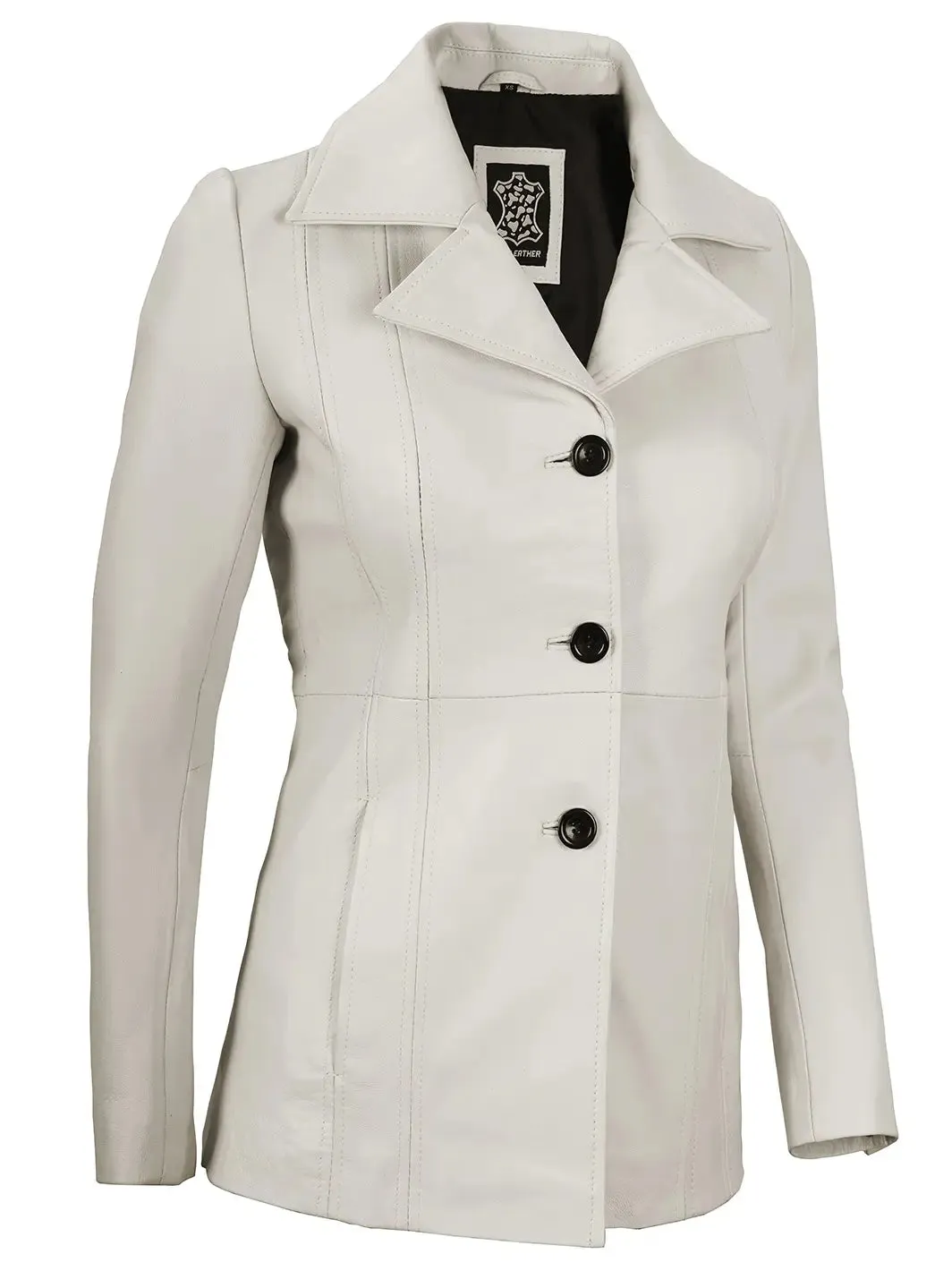 Bitonto Off White Leather Blazer