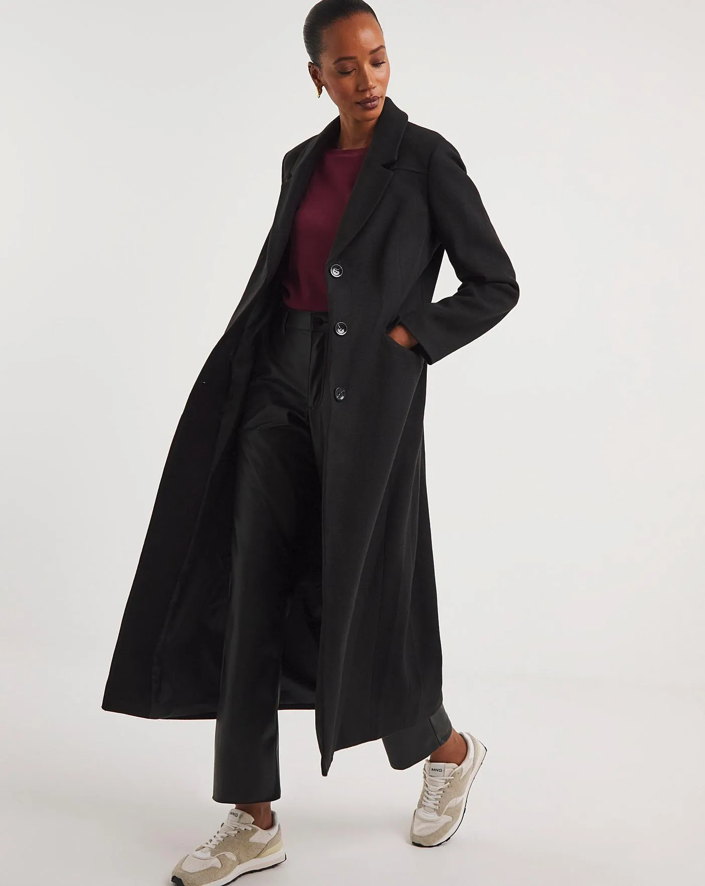 Black Slim Longline Coat