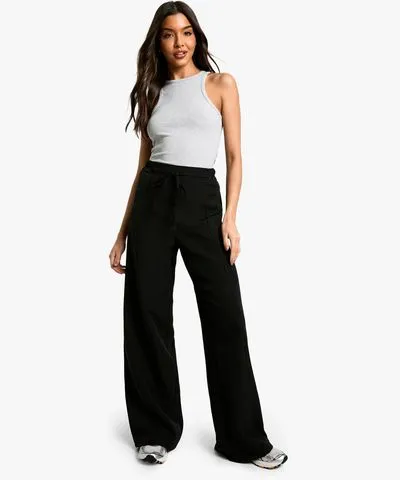 boohoo Womens Elasticated Drawstring Waist Wide Leg Pants