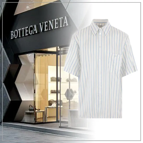 BOTTEGA VENETA  |Short-sleeved silk striped shirt