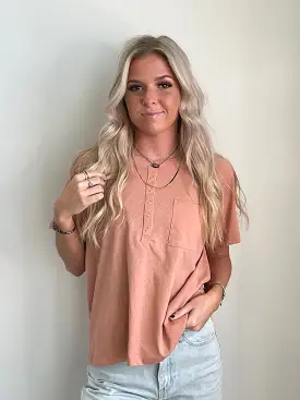 Bridgett Button Down Pocket Tee