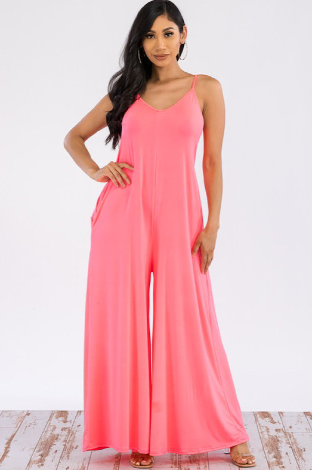 Bright Pink Wide Leg Jumpsuit