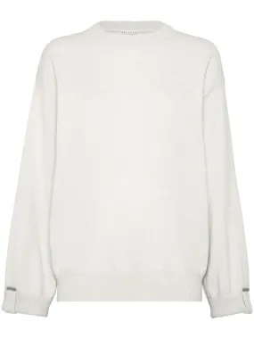 BRUNELLO CUCINELLI White Knit Sweater for Women - 24SS Collection