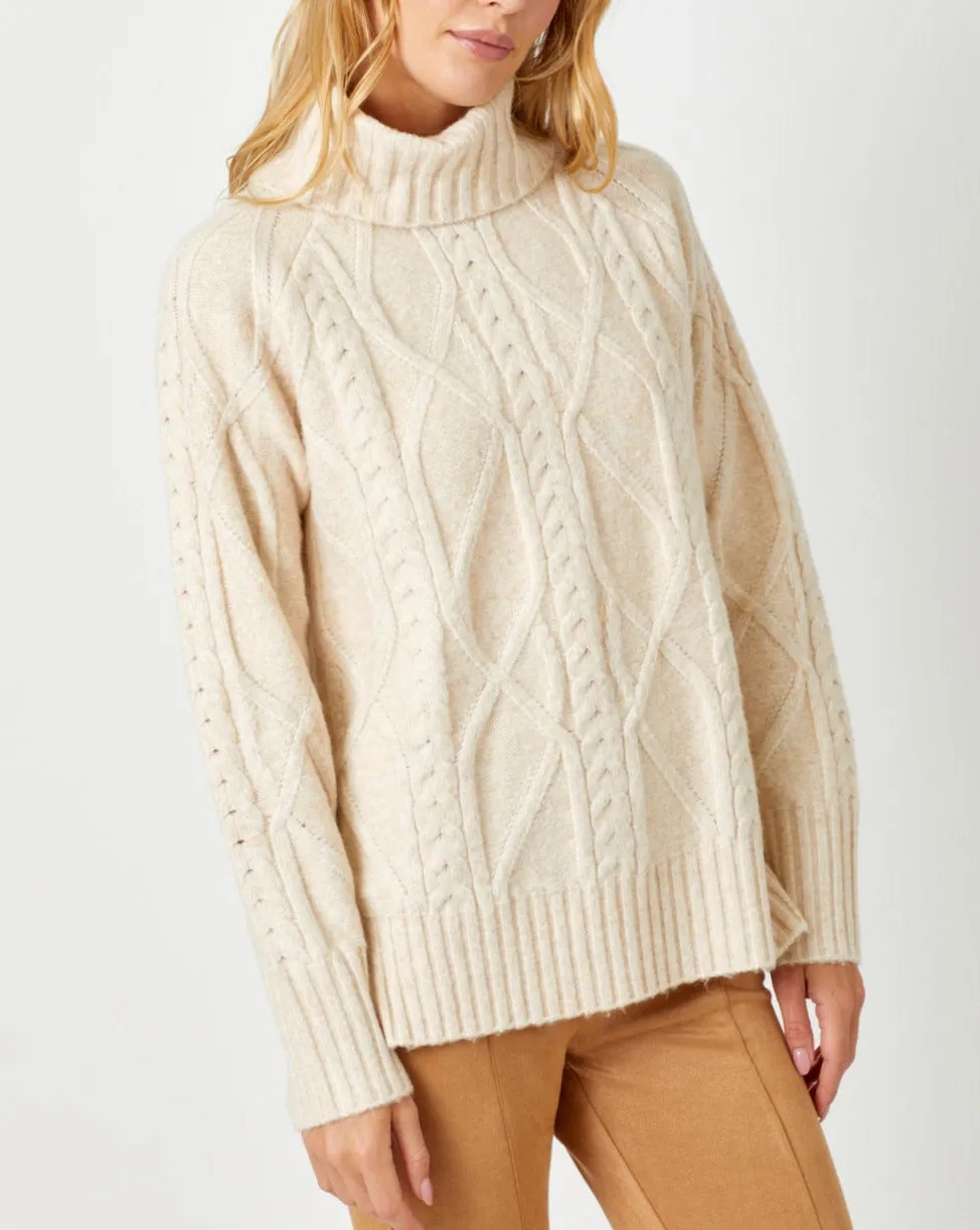 Cable Knit Turtle Neck Sweater