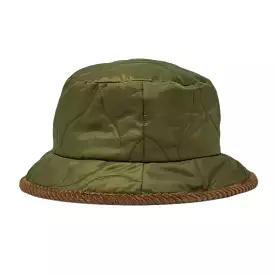 CABLEAMI Military Quilted Bucket Hat Olive Green