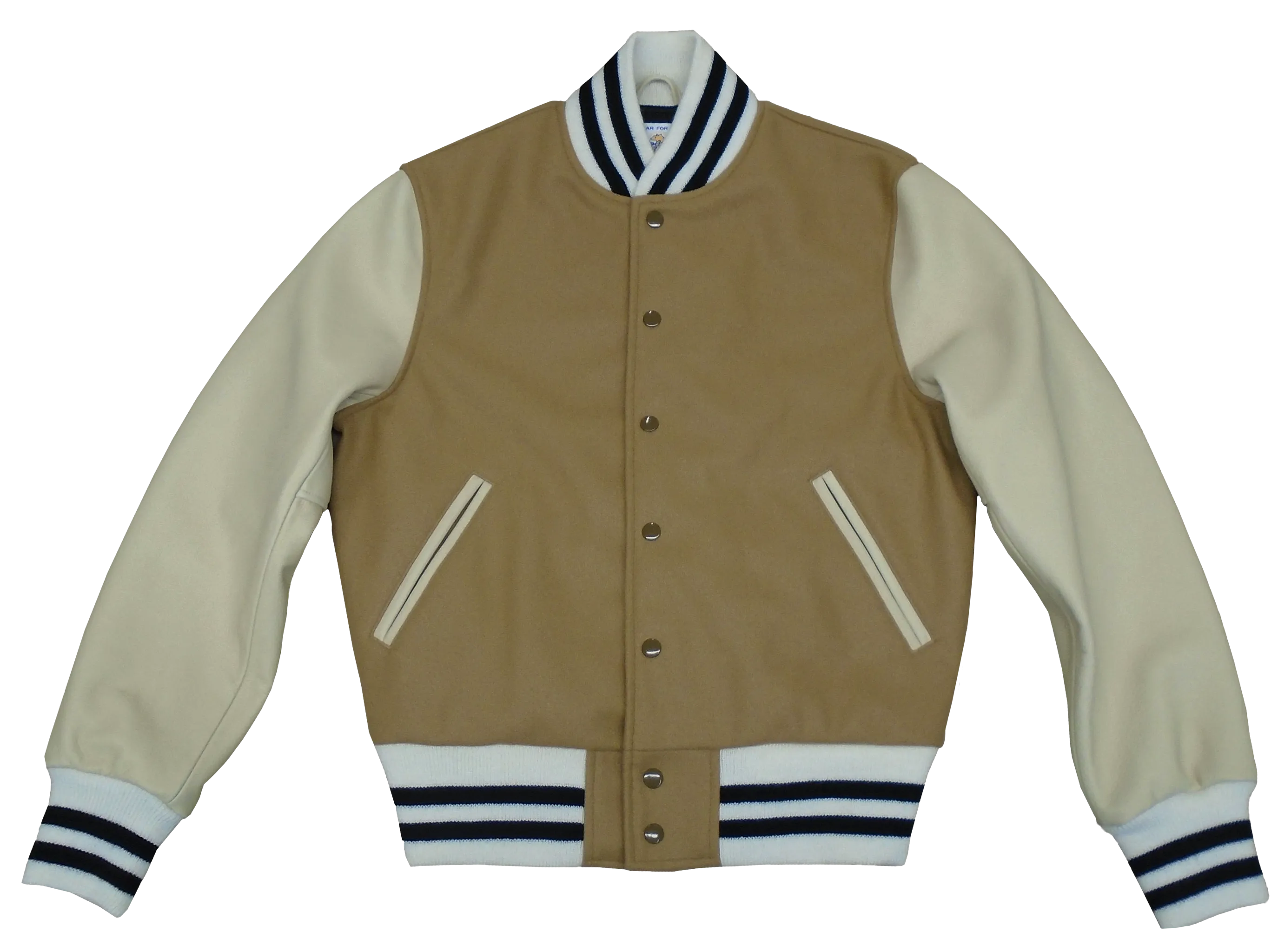 Camel/Cream Contemporary Fit Varsity Jacket