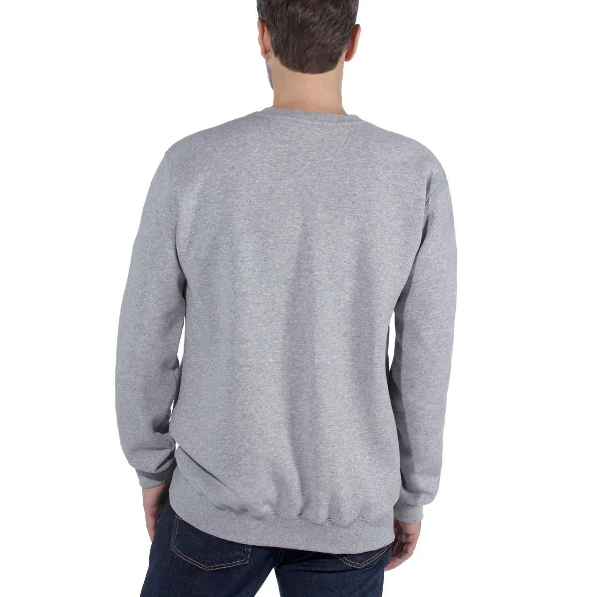 Carhartt 103853 Block Logo Crewneck Sweater - Heather Grey