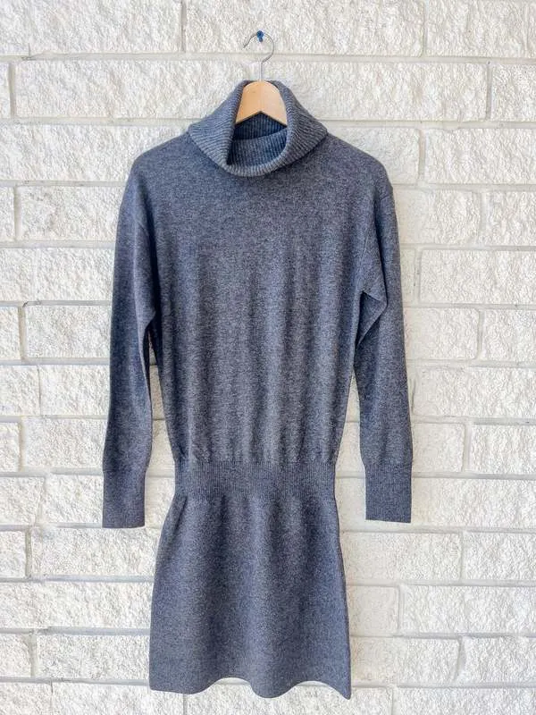 Cassidy Turtleneck Mini Dress - Charcoal