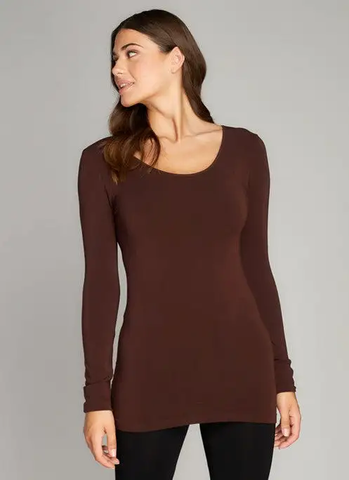 C'EST MOI Bamboo Long Sleeve Scoop Neck Top