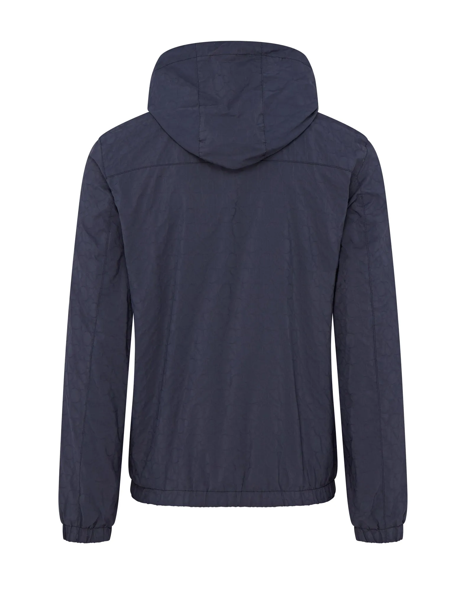 Corneliani Techno Twill Logo Hooded Jacket (Navy)