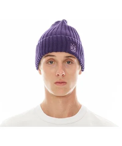 Cult of Individuality Knit Hat With Clean 2 Tone Shimuchan Logo In Iris