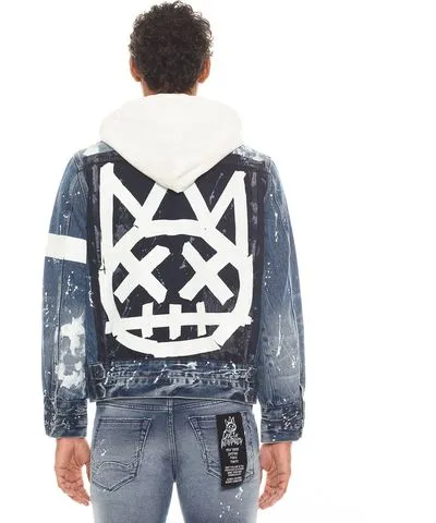 Cult of Individuality TYPE IV DENIM JACKET WITH DOUBLE CUFF AND WAISTBAND IN TAPE