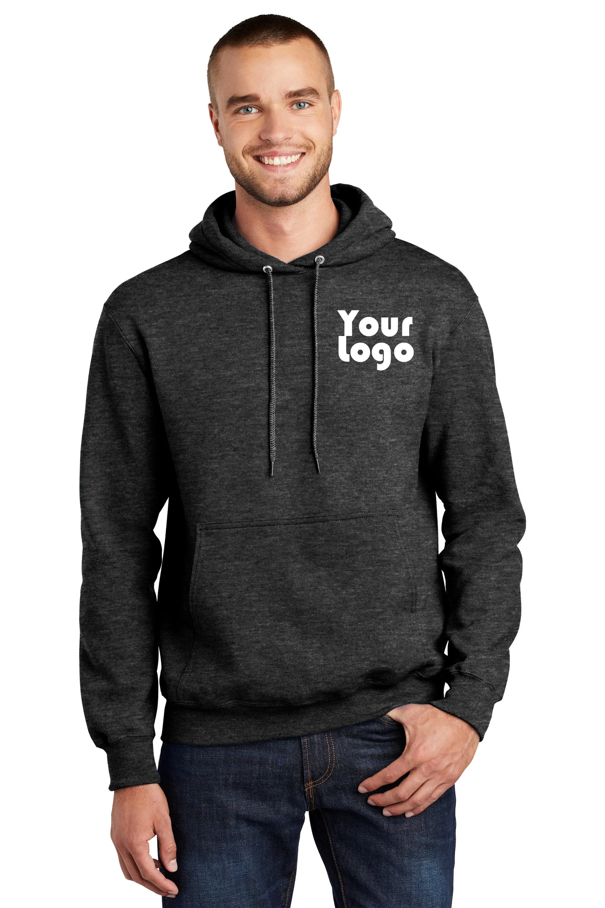 Custom Embroider Pullover Hoodie Sweater - Personalize with your Logo - 9.0 Oz 50/50 Cotton Poly Fleece