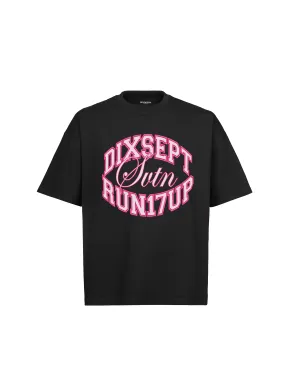 Dixsept Run17Up Pink Logo Black T-Shirt