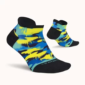 Elite Light Cushion No Show Tab Limited Edition Socks - Camo Splash Blue