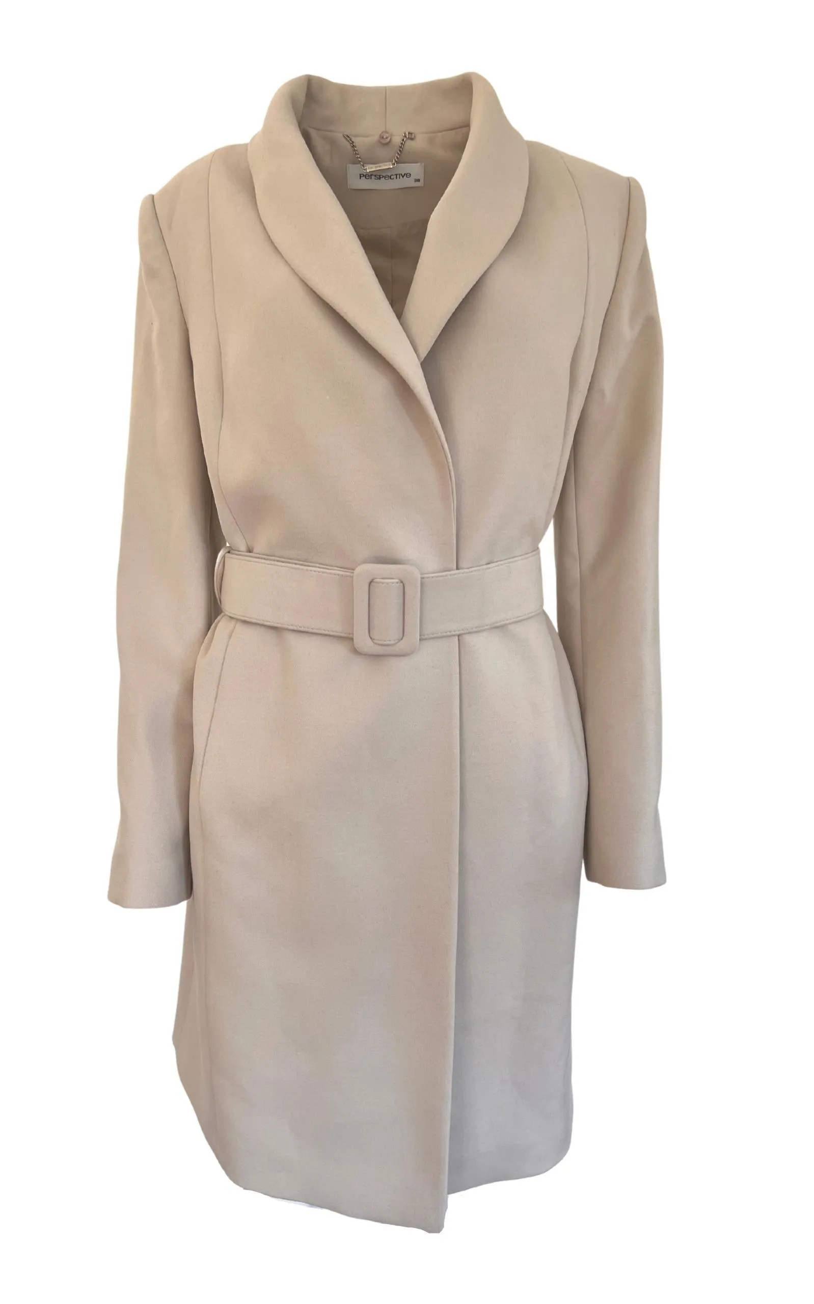 Faux Fur Collar Wrap Trench Coat