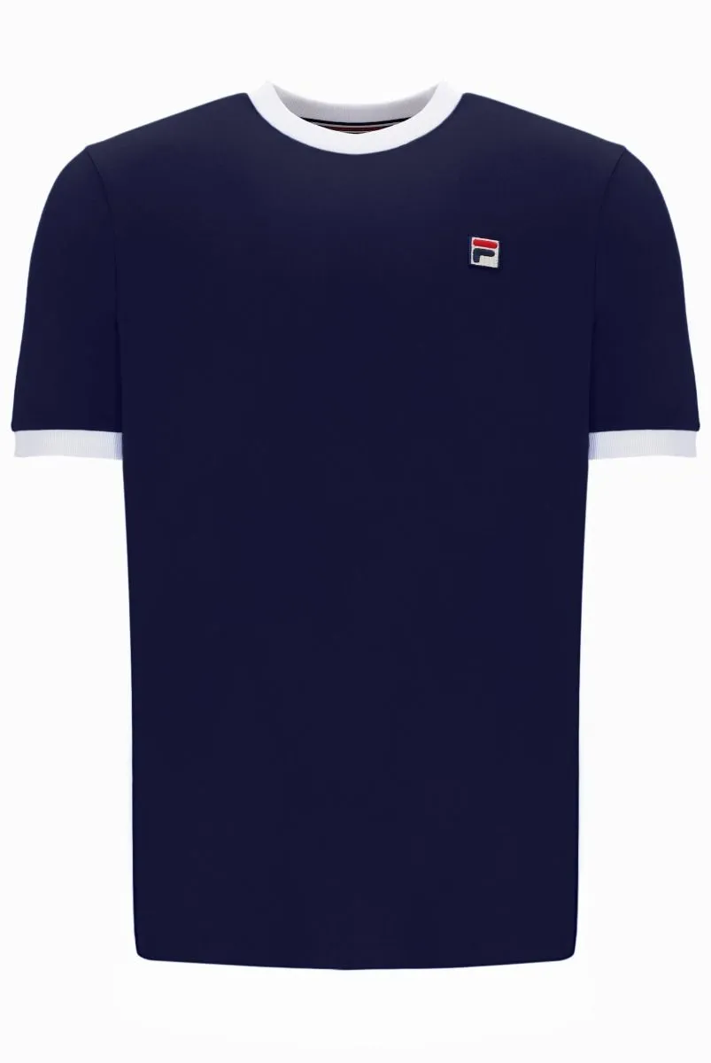 Fila Marconi Crew Neck T-Shirt Navy/Gardenia