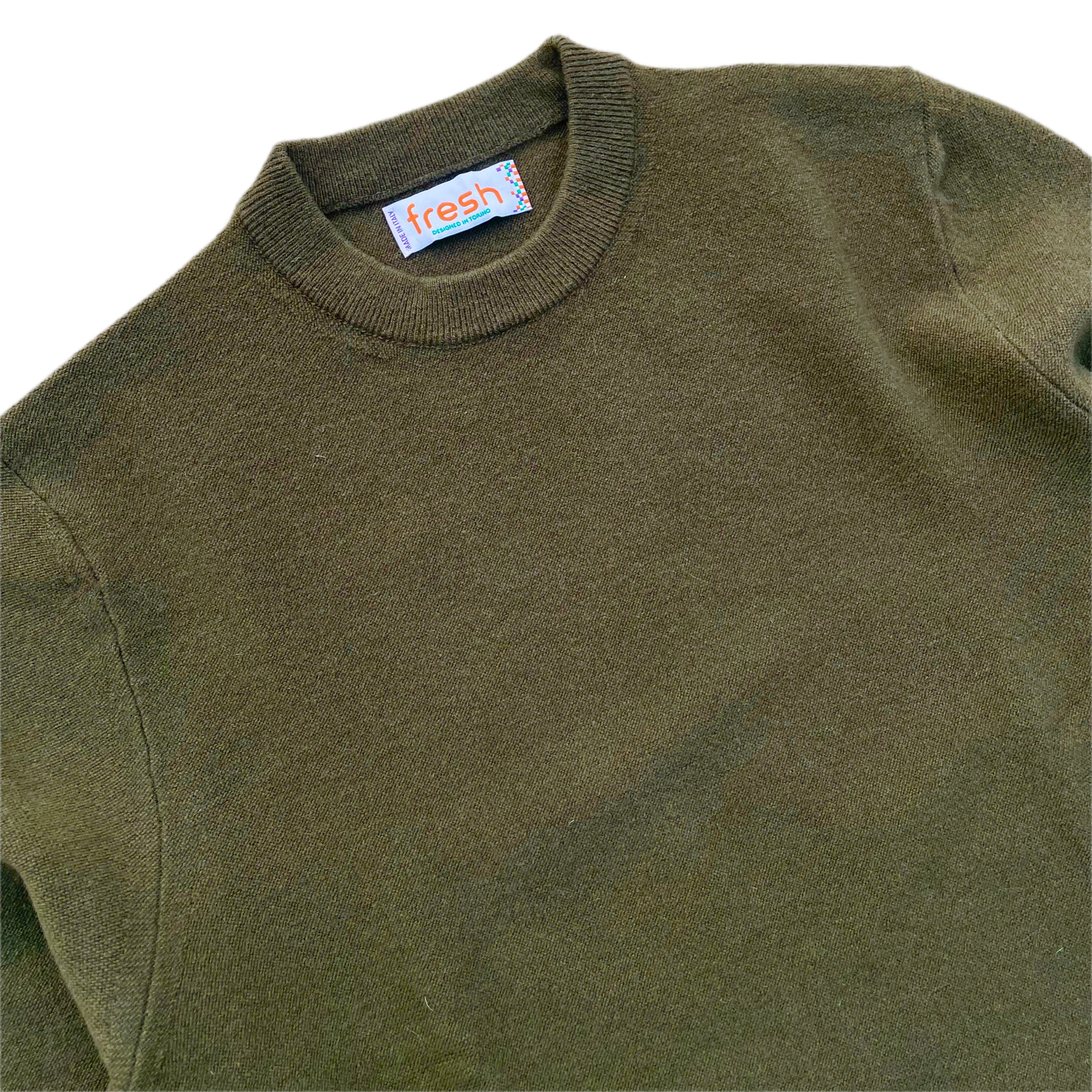 FRESH Crew Neck Wool Sweater Military Green