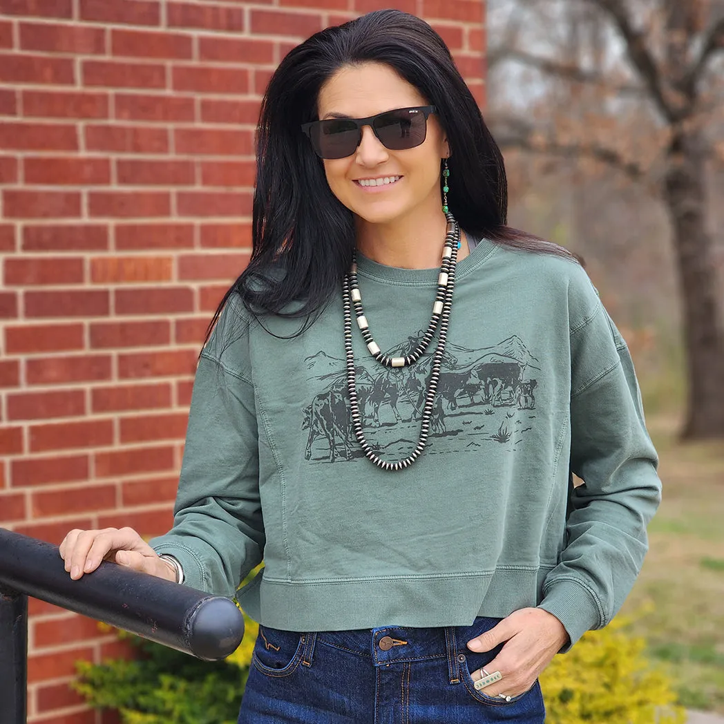 Gathering Crop Sweatshirt