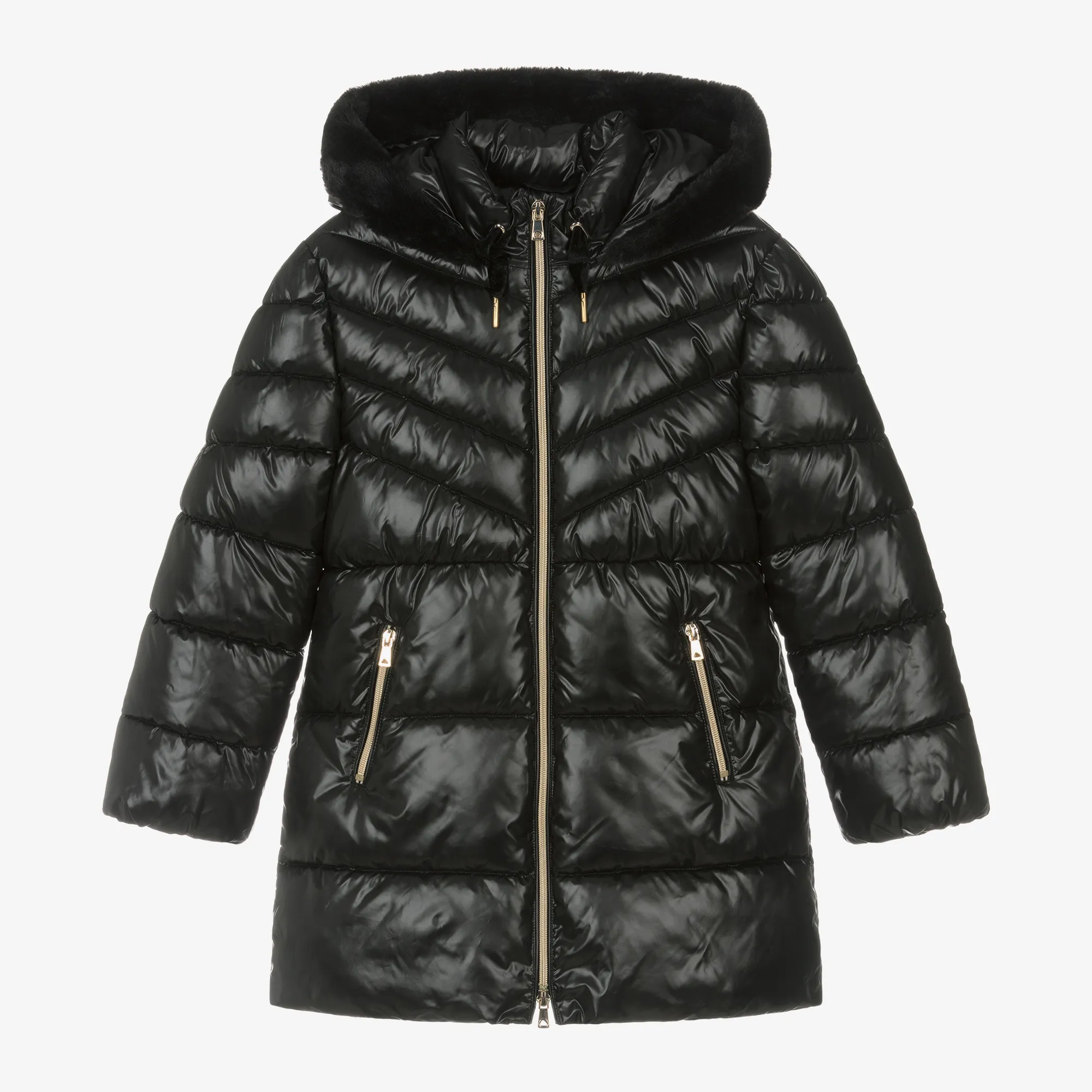 Girls Black Puffer Coat