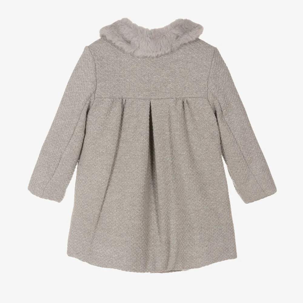 Girls Grey Waffle Coat 