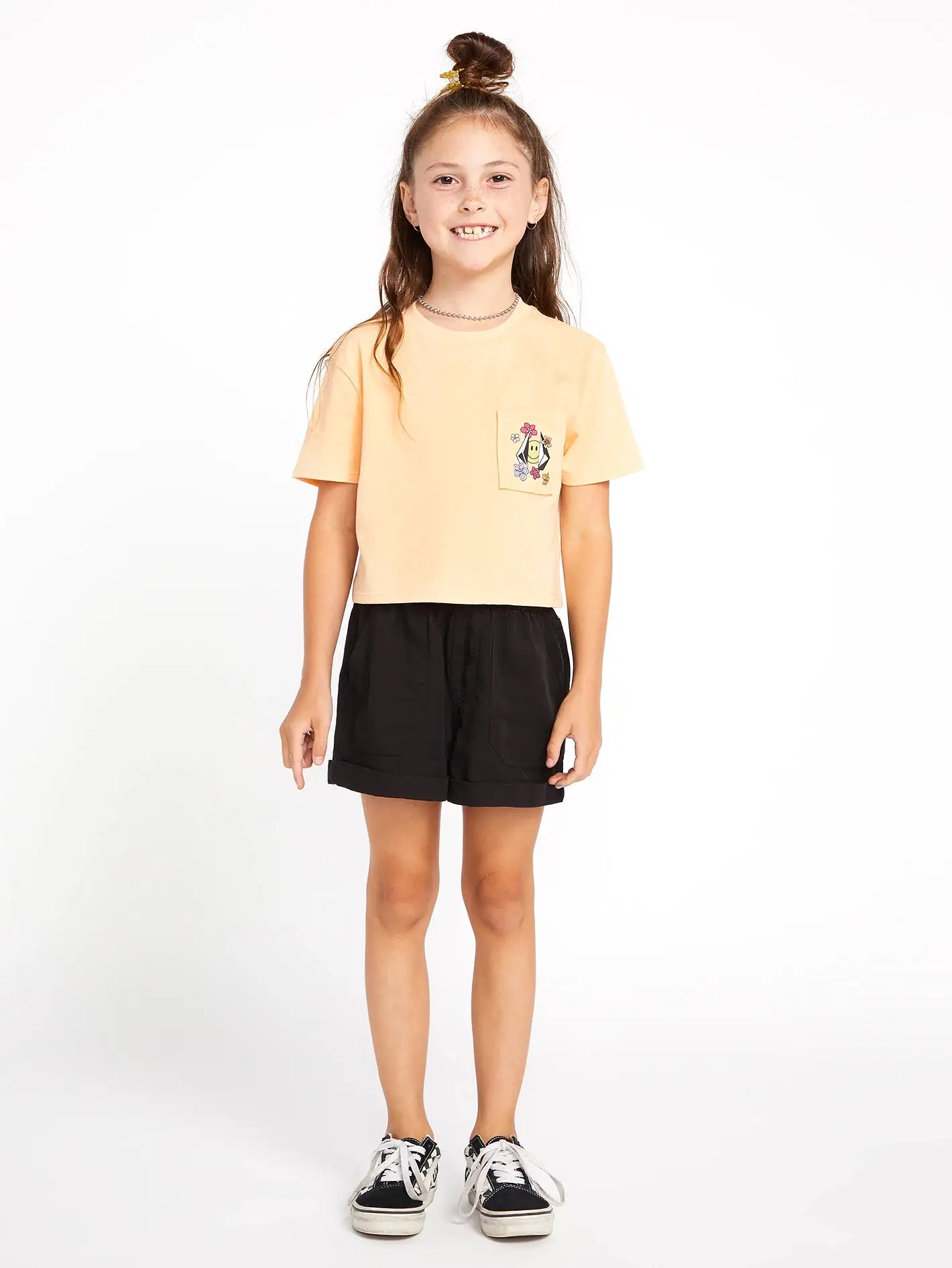 Girls Pocket Dial Short Sleeve Tee - Citron