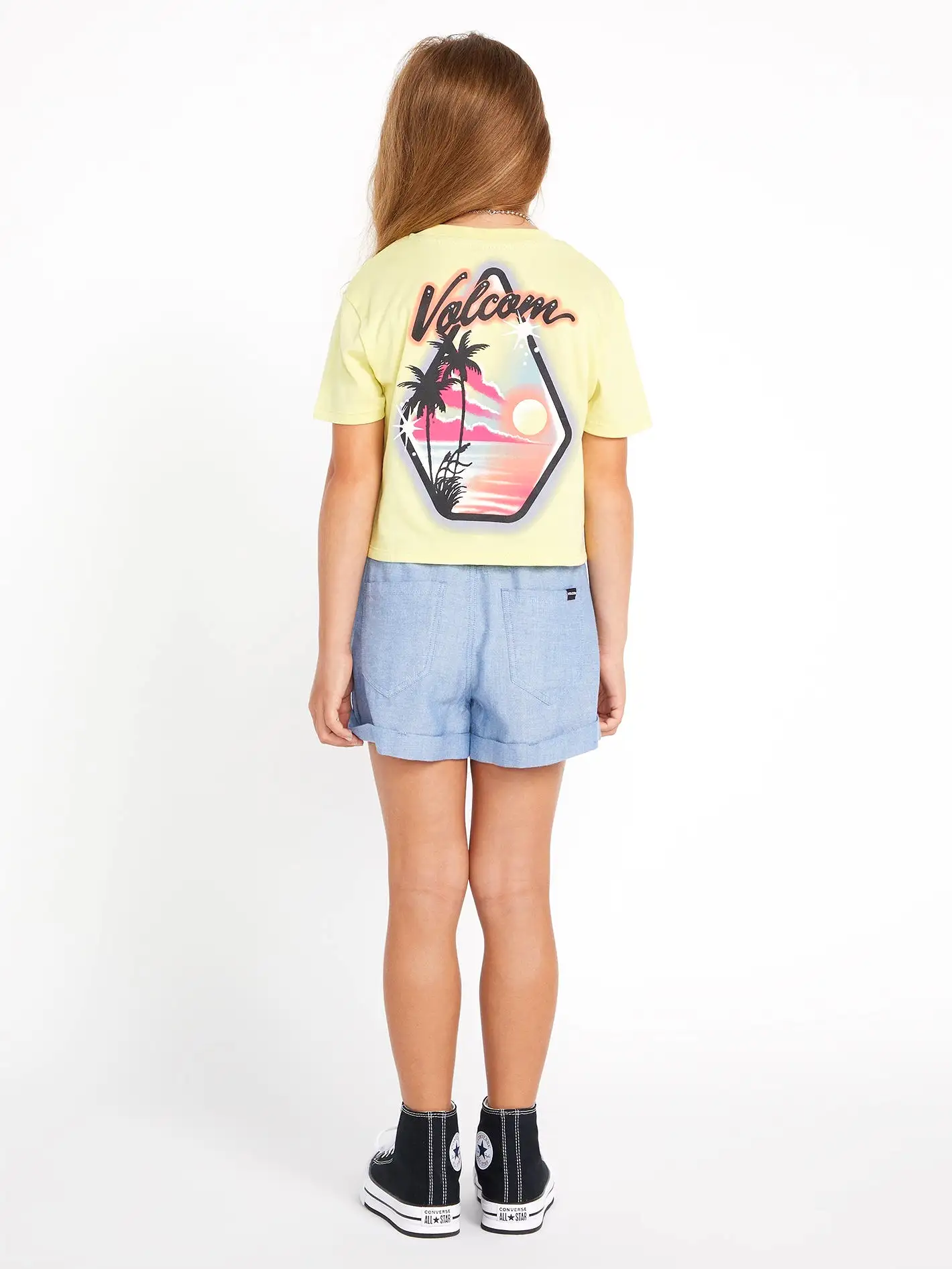 Girls Pocket Dial Short Sleeve Tee - Citron