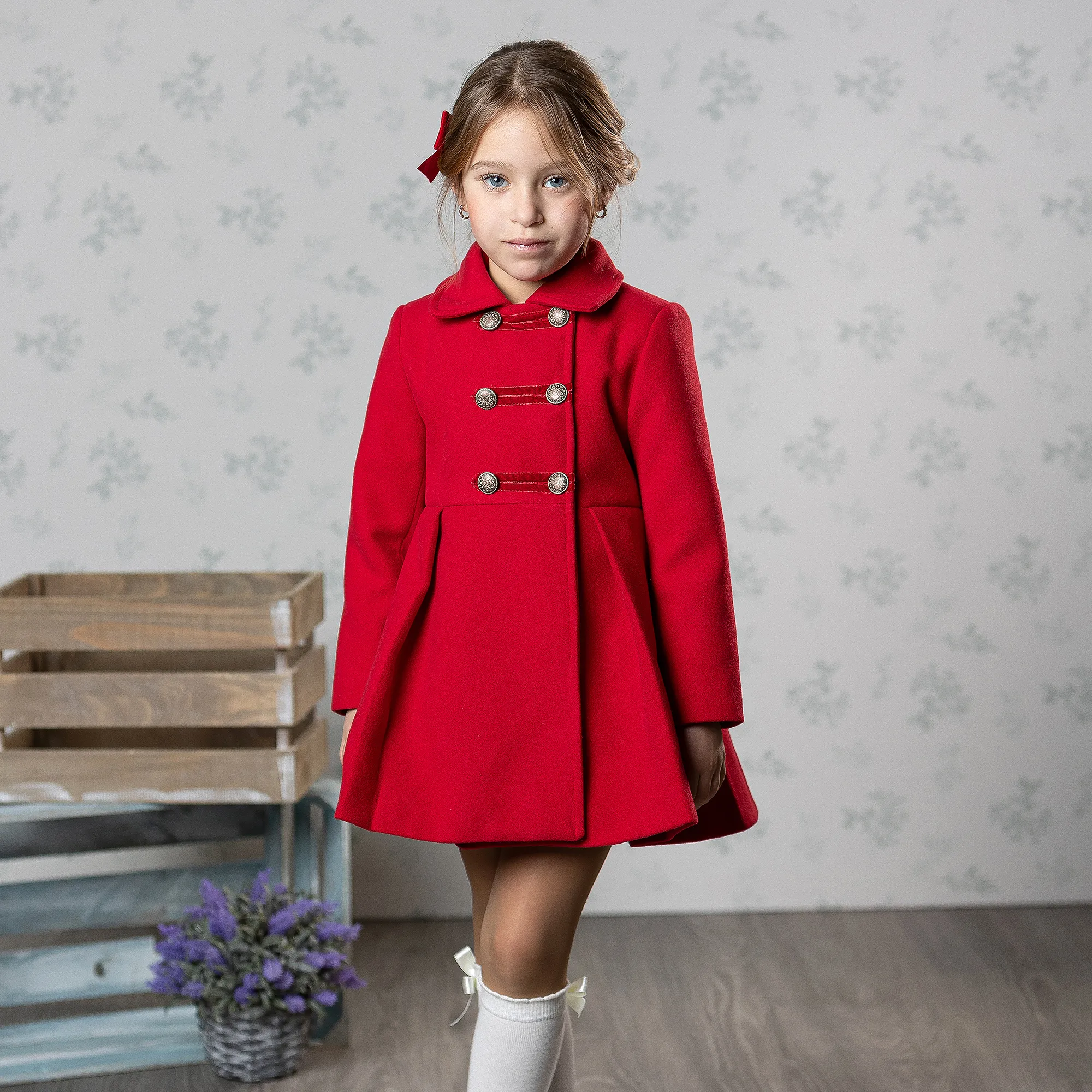 Girls Red Traditional Coat