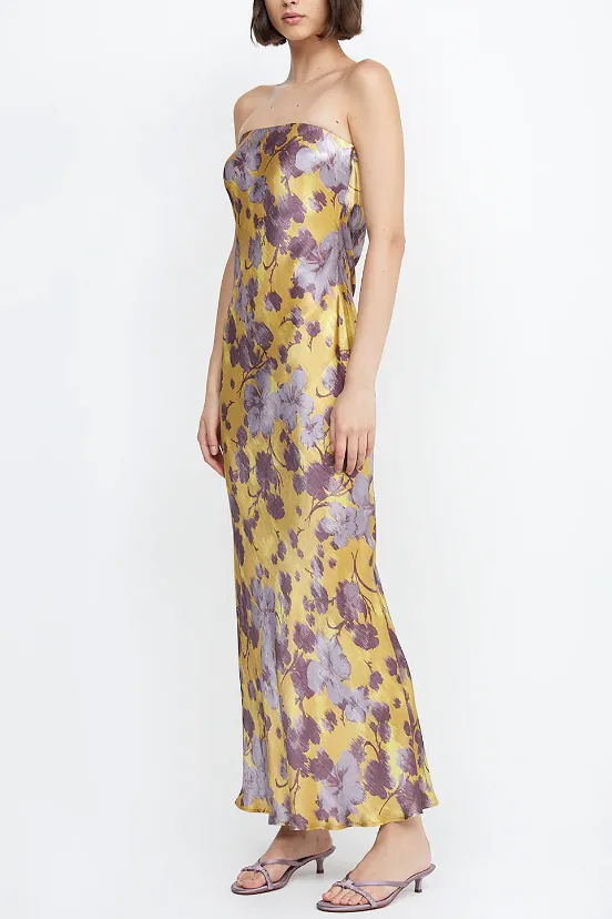 Golden Violet Moondance Strapless Gown