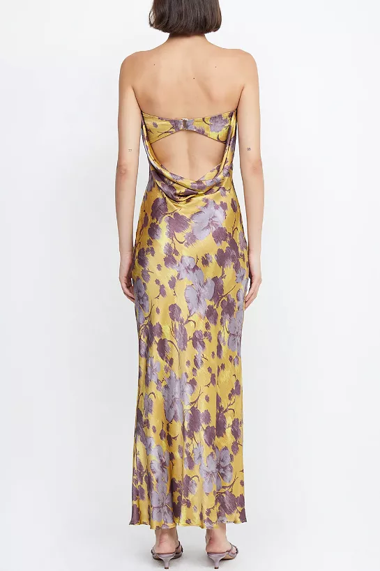 Golden Violet Moondance Strapless Gown