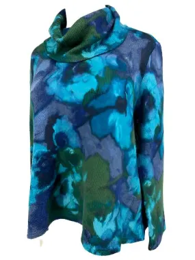 Habitat Easy Cowl Neck/Cobalt Abstract Floral