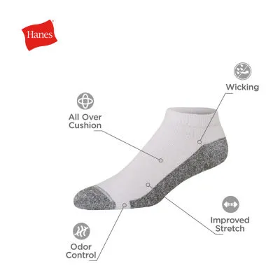 Hanes 8 Pair Low Cut Socks Mens