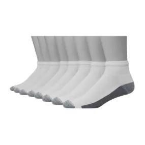 Hanes 8 Pair Quarter Ankle Socks Mens