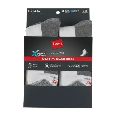 Hanes 8 Pair Quarter Ankle Socks Mens